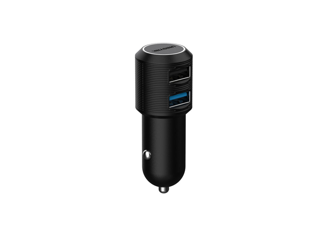 UNISYNK Dual USB Car Charger QC3+2.4A - Svart
