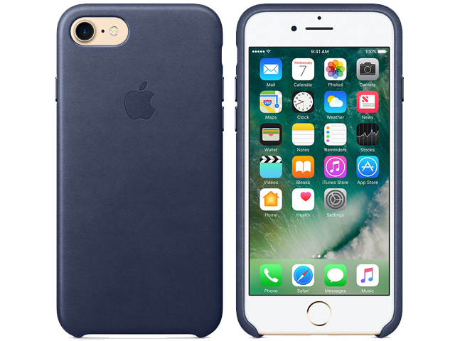 iPhone 8 / 7 Leather Case - Midnattsblå