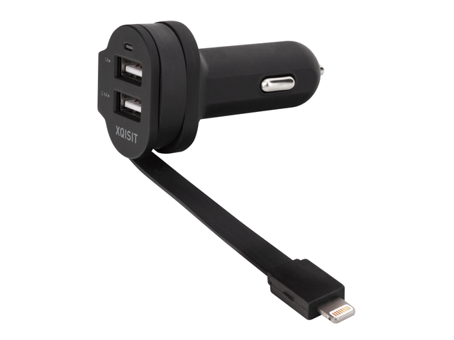 Xqisit dual Car Charger 6A Lightning - ladd