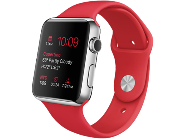 Apple Watch Original - rostfritt stål - smart klocka med sportband - röd