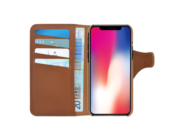 Fixed Wallet Case iPhone X - cognac