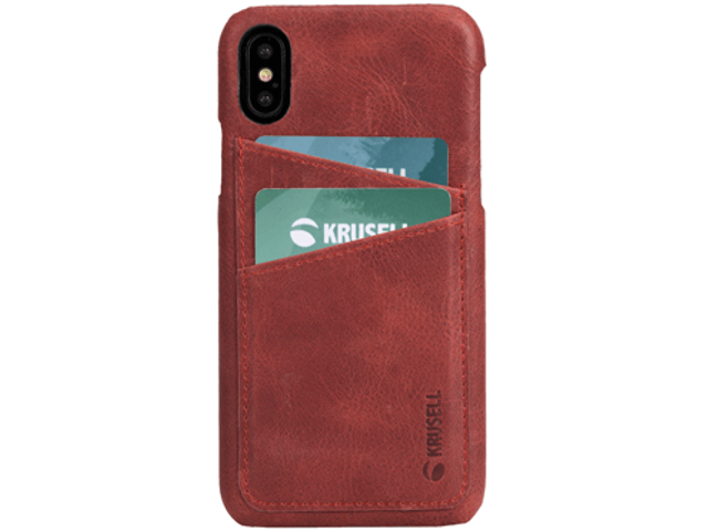 Krusell Sunne 2 Card Cover - iPhone XS Max - Vintage Red
