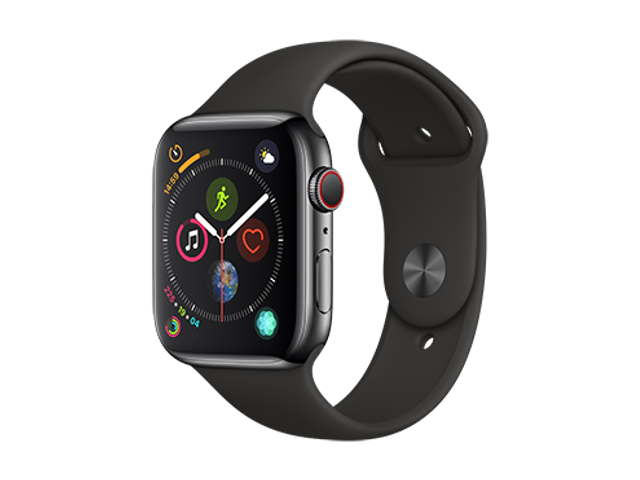 Apple Watch S4 Cellular - 44mm - Rymdgrå/Svart Sport Band